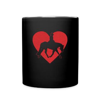 Chasse équitation anglaise cavalier cheval sport équestre - Mug uni - noir - Devant