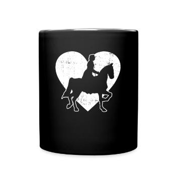 Siège de selle équitation anglaise cavalier cheval sport équestre - Mug uni - noir - Devant
