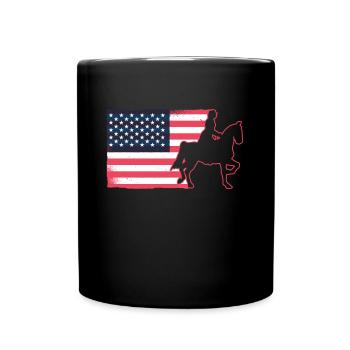 Saddle english riding rider horse equestrian sport - Full Colour Mug - black - Front