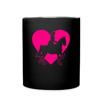 Siège de selle équitation anglaise cavalier cheval sport équestre - Mug uni - noir - Devant