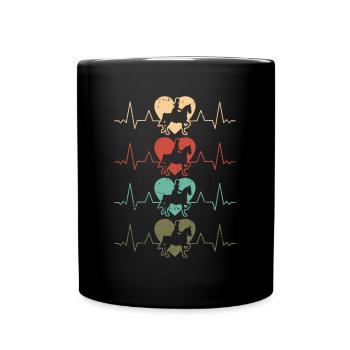 Saddle english riding rider horse equestrian sport - Full Colour Mug - black - Front