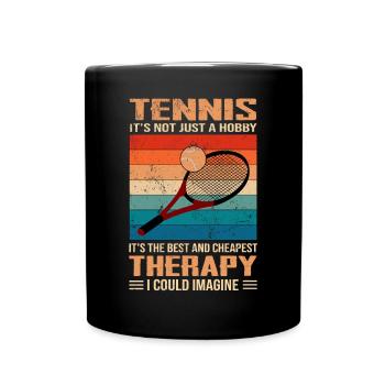 Tennis - The Best & Cheapest Therapy Retro Tennis - Tasse einfarbig - Schwarz - Vorne