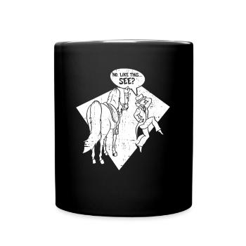 Saddle english riding rider horse equestrian sport - Full Colour Mug - black - Front