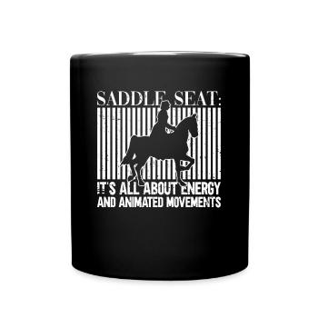 Siège de selle Équitation anglaise Cavalier Équitation - Mug uni - noir - Devant