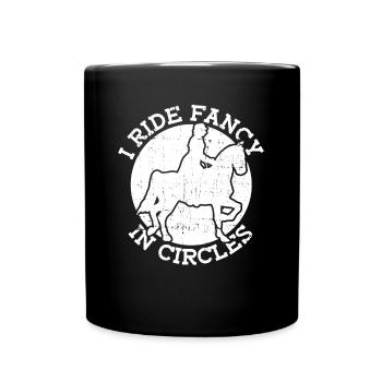 Je roule chic en cercle - dressage - Mug uni - noir - Devant