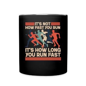 Running Runner Half Marathon It's - Tasse einfarbig - Schwarz - Vorne