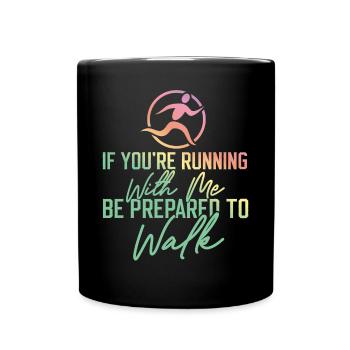 Running Runner Half Marathon Slow - Full Colour Mug - black - Front