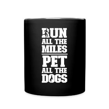 Running Runner Demi-Marathon Chien - Mug uni - noir - Devant