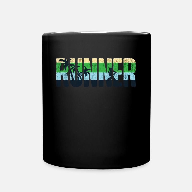 Running Runner Semi-Marathon Rétro - Mug uni - noir