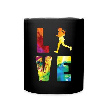 Running Runner Half Marathon - Full Colour Mug - black - Front