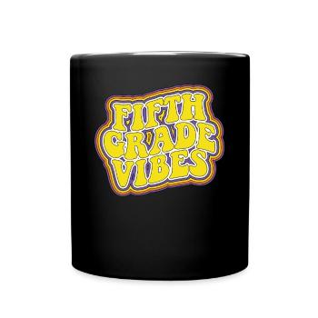 Vibe der f�nften Klasse Retro zur�ck in die Schule - Tasse einfarbig - Schwarz - Vorne