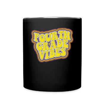 Vibe der vierten Klasse Retro zur�ck in die Schule - Tasse einfarbig - Schwarz - Vorne