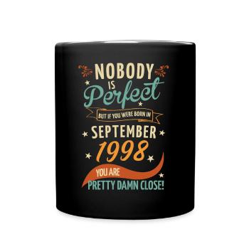 Personne n’est parfait né en septembre 1998 - Mug uni - noir - Devant