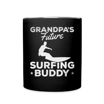 Grandpa's Future Surfer Surfer Surfer Baby - Tasse einfarbig - Schwarz - Vorne