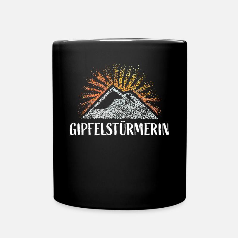 Gipfelstürmerin Wandern Wanderer Berge Bergsteiger - Tasse einfarbig - Schwarz