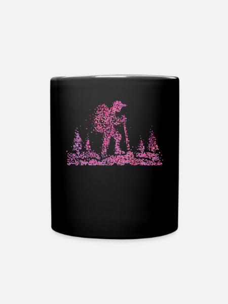 Wanderer Wandern Bergsteigen Bergsteiger Alpen - Tasse einfarbig - Schwarz