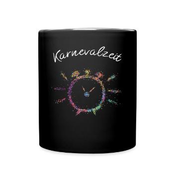 11.11 Kölner Karneval 5. Jahreszeit Karnevalzeit - Tasse einfarbig - Schwarz - Vorne