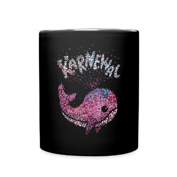 Karnewal Karneval Konfetti Fasching Rosenmontag - Tasse einfarbig - Schwarz - Vorne