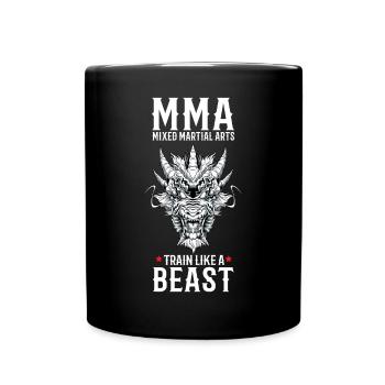 MMA Dragon Head - Käfigkämpfer Freies Kämpfen - Tasse einfarbig - Schwarz - Vorne