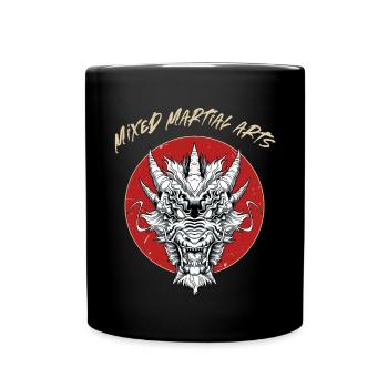 Dragon Head MMA - Käfigkämpfer Freies Kämpfen - Tasse einfarbig - Schwarz - Vorne