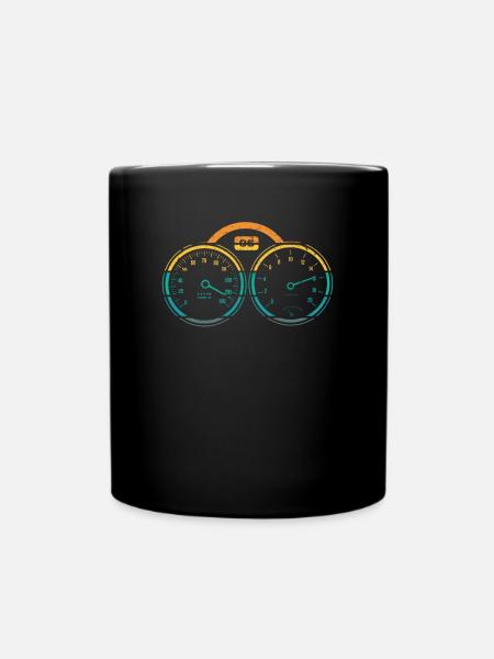 Motorrad Tacho - Tasse einfarbig - Schwarz
