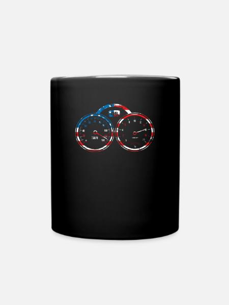 Motorradtacho Usa - Tasse einfarbig - Schwarz