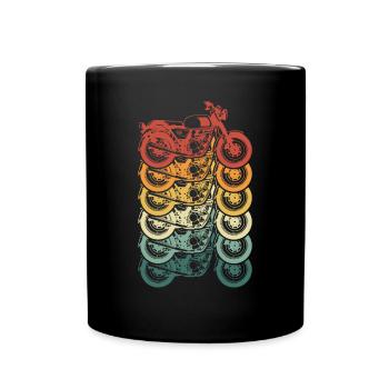 Motorcycle Colorful Retro - Full Colour Mug - black - Front