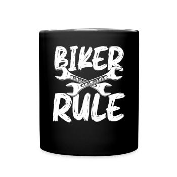 Biker rule - Full Colour Mug - black - Front