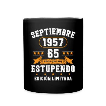 65 Ans Anniversaire Vintage Né(e) Septembre 1957 - Mug uni - noir - Devant