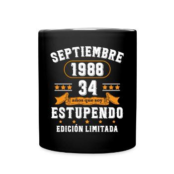 34 Ans Anniversaire Vintage Né(e) Septembre 1988 - Mug uni - noir - Devant