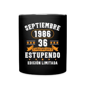 36 Ans Anniversaire Vintage Né(e) Septembre 1986 - Mug uni - noir - Devant