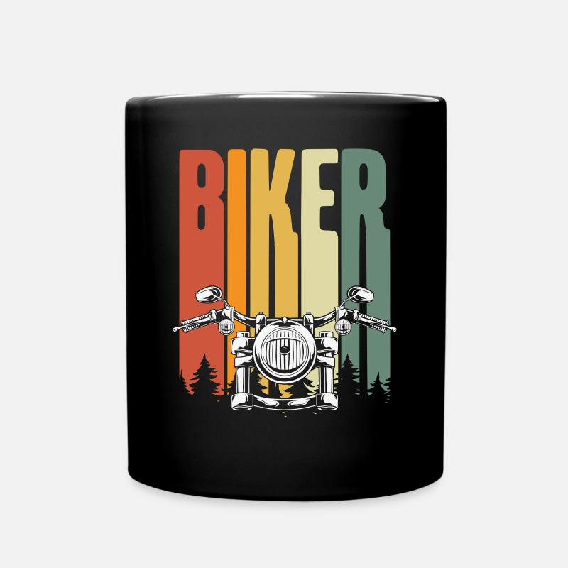 Biker Rétro coloré - Mug uni - noir