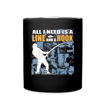 Ligne de pêcheur à la ligne et pêche à l’hameçon Pêche de pêcheur - Mug uni - noir - Devant