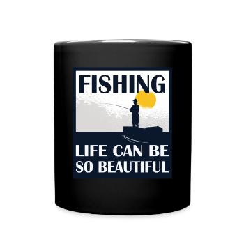 La vie de pêcheur à la ligne peut être si belle Angeln - Mug uni - noir - Devant