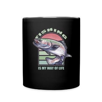 La pêche à la ligne est mon mode de vie Pêcher Les pêcheurs - Mug uni - noir - Devant