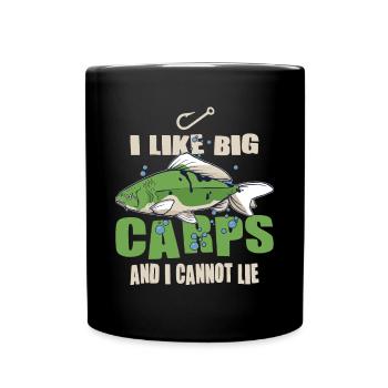 Pêcheur J’aime les grosses carpes et je ne peux pas mentir en pêchant - Mug uni - noir - Devant