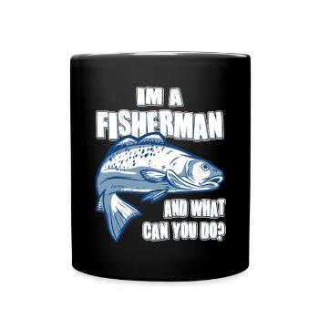 Fishing at A Fisherman And What Can You Do - Full Colour Mug - black - Front