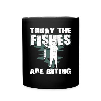 Pêcheur aujourd’hui Les poissons mordent Pêcheurs pêcheurs - Mug uni - noir - Devant