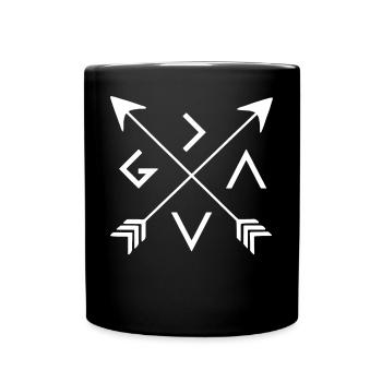 Faith in God On Jesus Arrows Old Gift - Full Colour Mug - black - Front