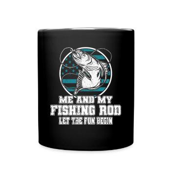 Angler Me & My Fishing Rod Let Fun Begin Angeln - Mug uni - noir - Devant