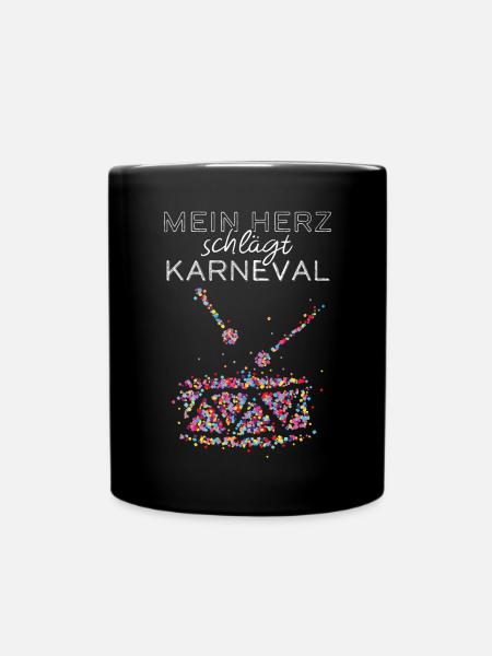 Trommel Trommler Karneval Köln Konfetti Kölle - Tasse einfarbig - Schwarz