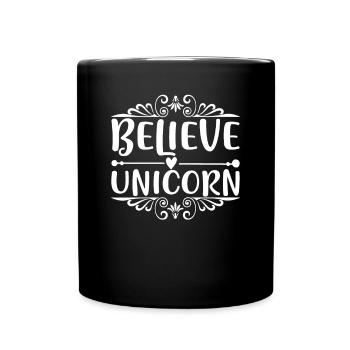 Croyance en la licorne Licorne - Mug uni - noir - Devant