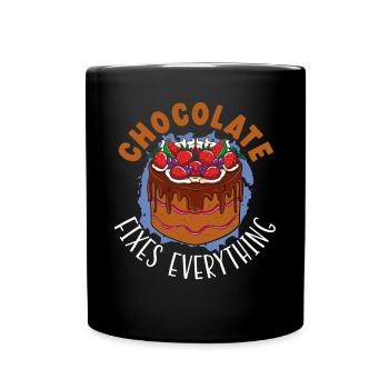 Chocolate Fixes Everything Baker Choco Chocolate - Full Colour Mug - black - Front