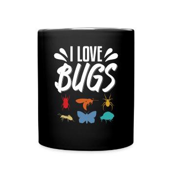 I Love Bugs Insects Spiders Ants - Full Colour Mug - black - Front