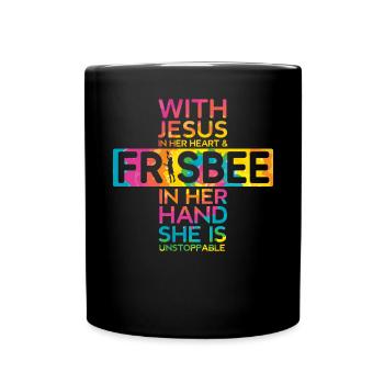Ultimate Frisbee Flying Disc Sport Christian - Full Colour Mug - black - Front