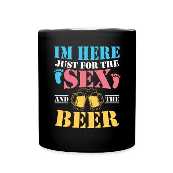 Je suis juste ici / Dicton de genre - Mug uni - noir - Devant