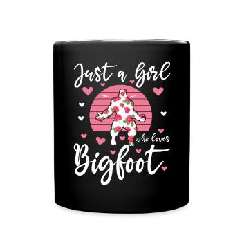 Just A Girl Who Loves Bigfoot Sasquatch - Full Colour Mug - black - Front