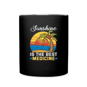 Vacances à la plage au bord de la mer Design motif de plage - Mug uni - noir - Devant