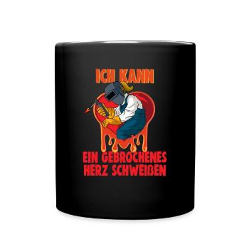 Schweißerin Spruch Design für Metallbauer - Tasse einfarbig - Schwarz - Vorne