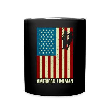 Joueur de ligne du drapeau américain - Mug uni - noir - Devant